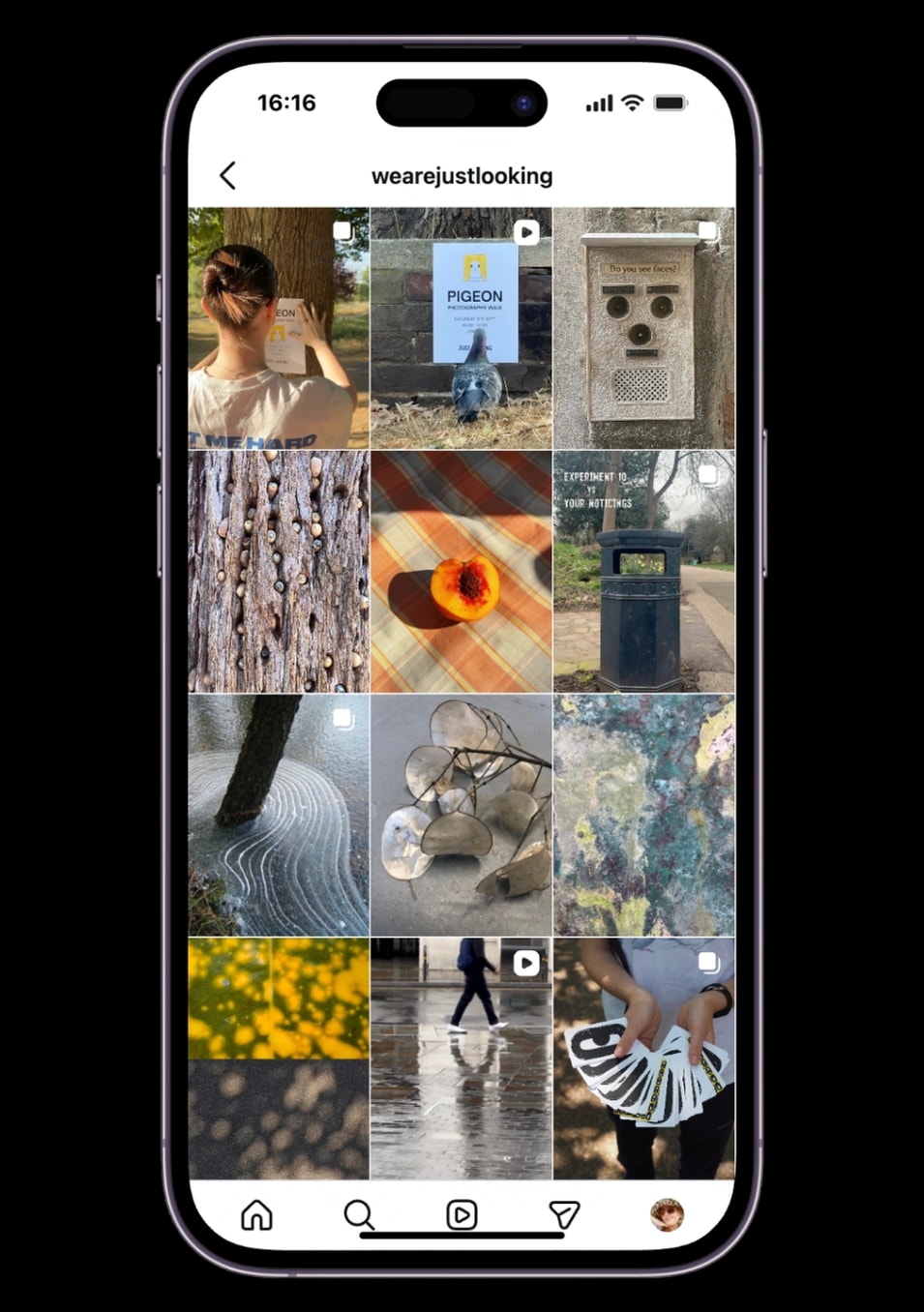 The Just Looking Instagram grid