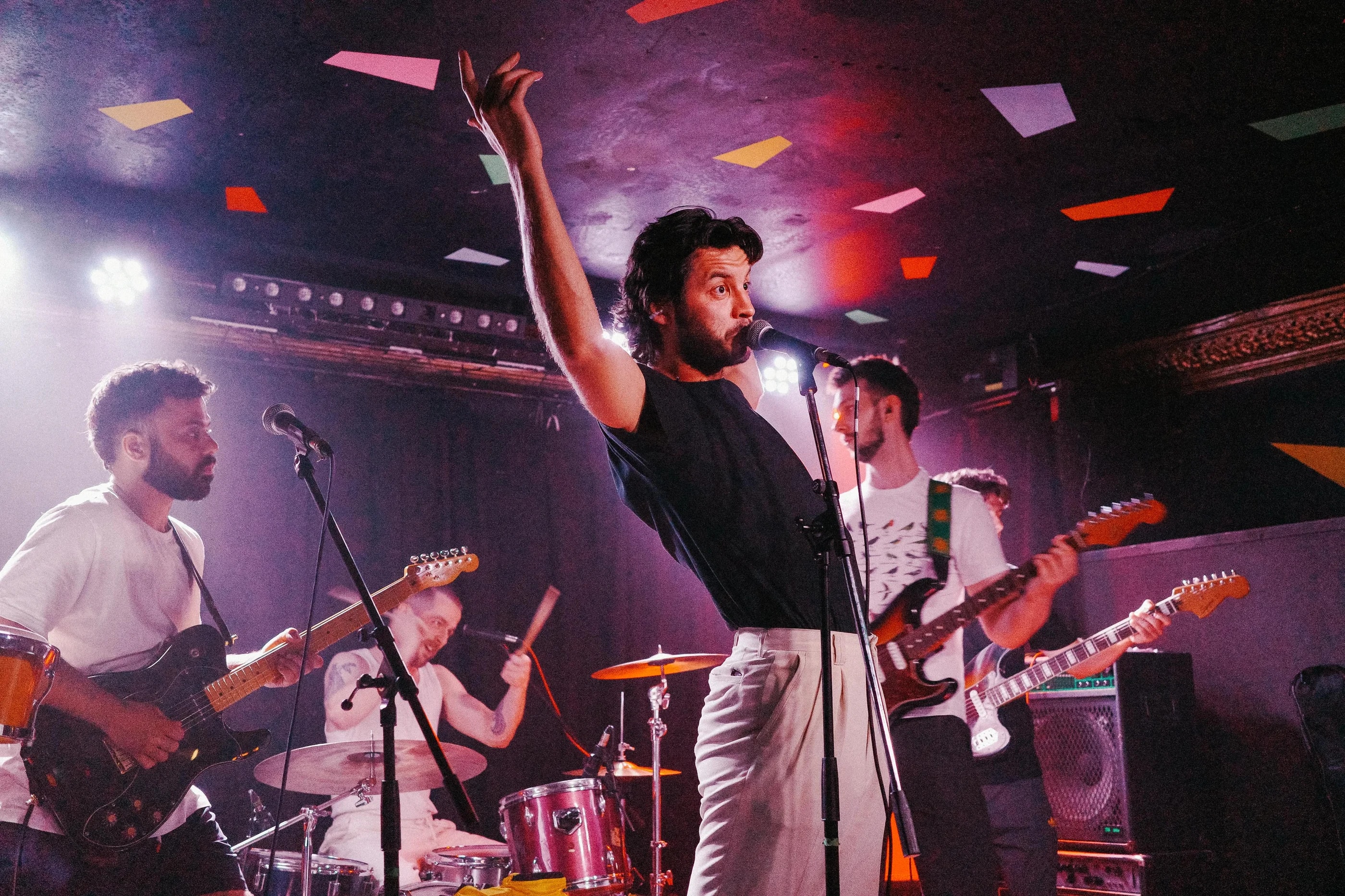 MOFGY playing to a confetti covered room