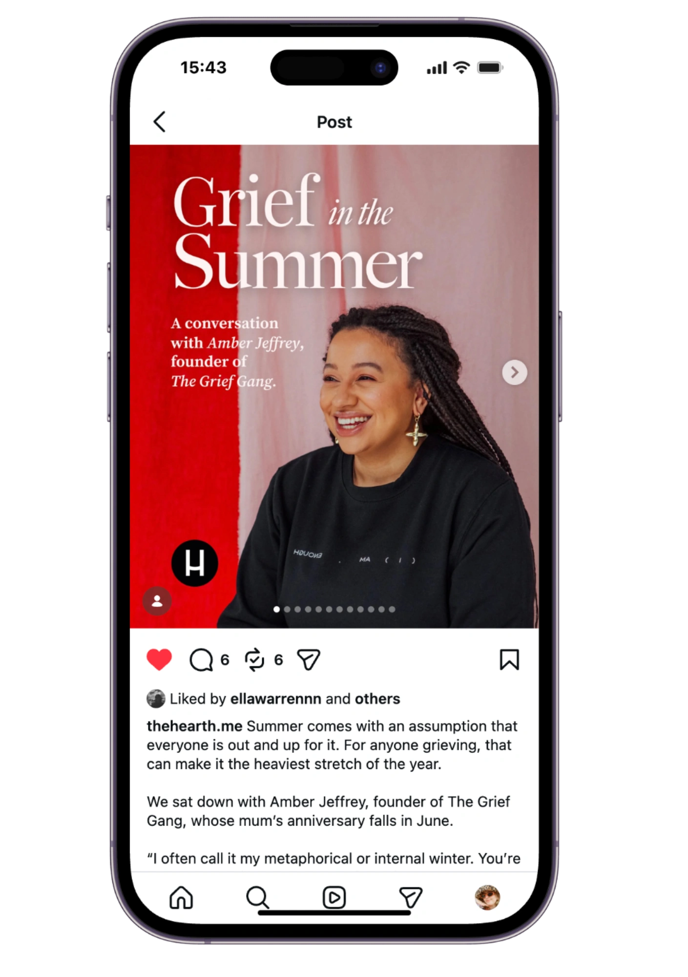 A Hearth post: Grief in the Summer, a conversation with Amber Jeffrey of The Grief Gang